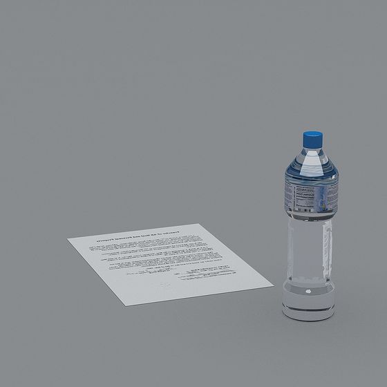 Realistic Low Polygon Water Bottle 3D model