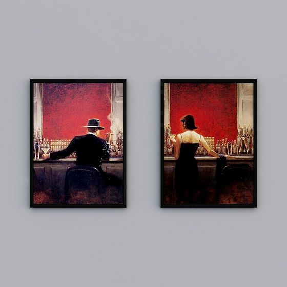 Bar Scene 3D model - Low Poly Art Inspired by Holt