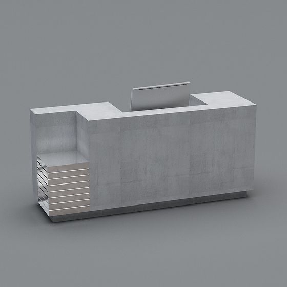 Contemporary Concrete Reception Desk 3D model