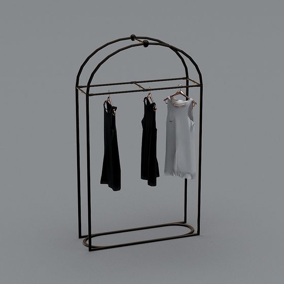 Stylish Clothing Rack 3D model for Modern Interiors
