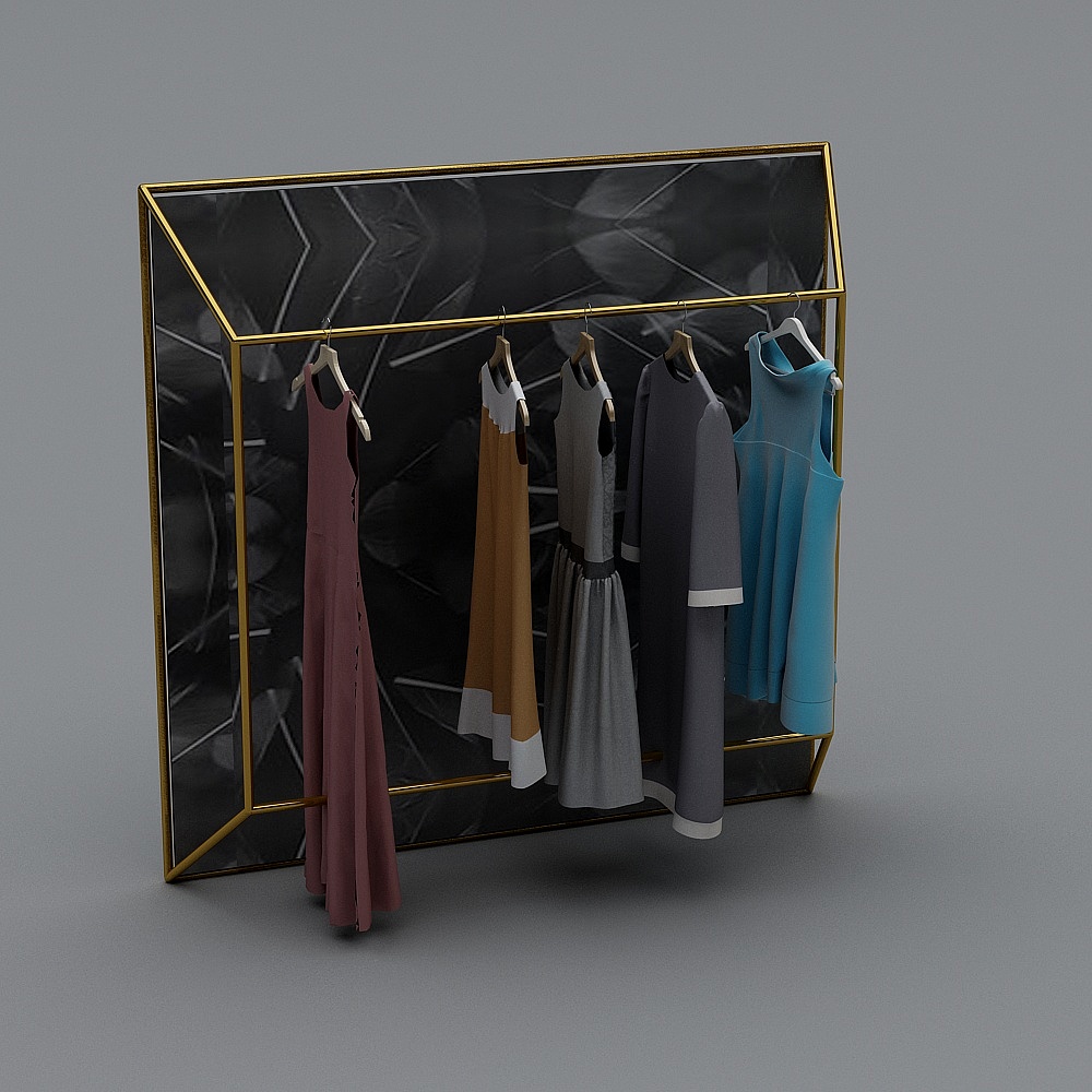 Modern women's clothing store-display rack