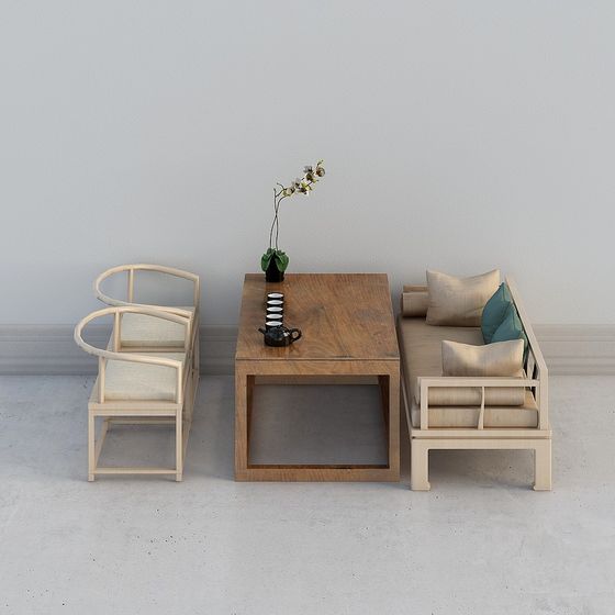 Tranquil Zen Tea Room 3D Model for Creative Projects