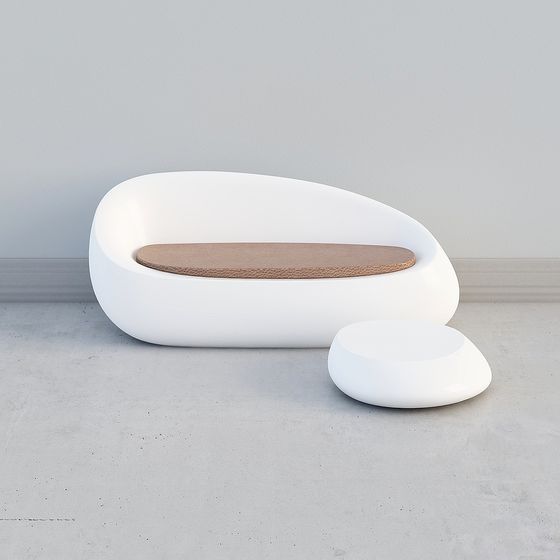 Sleek Minimalist Sofa Set 3D model