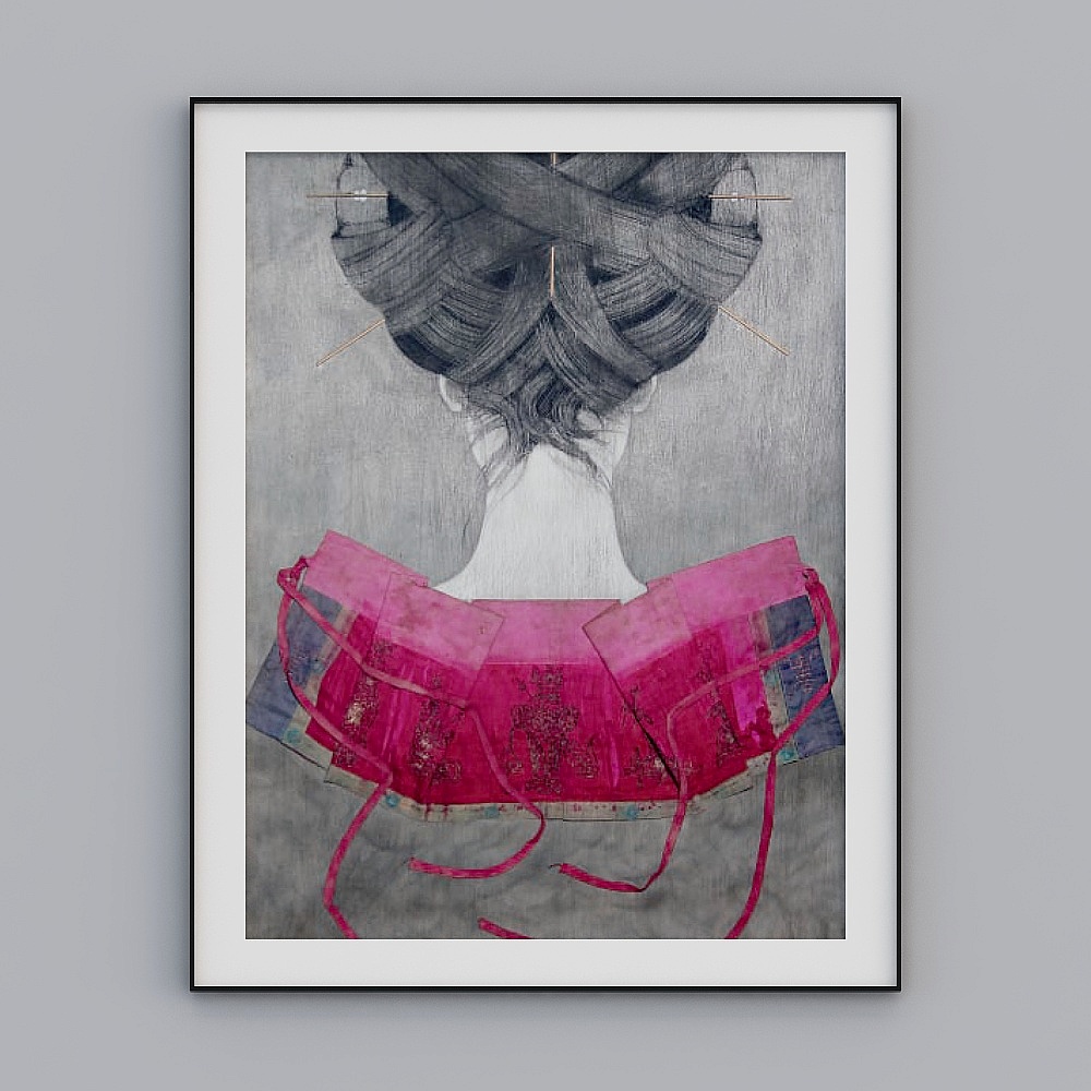 top cow sculpture ornament - background painting