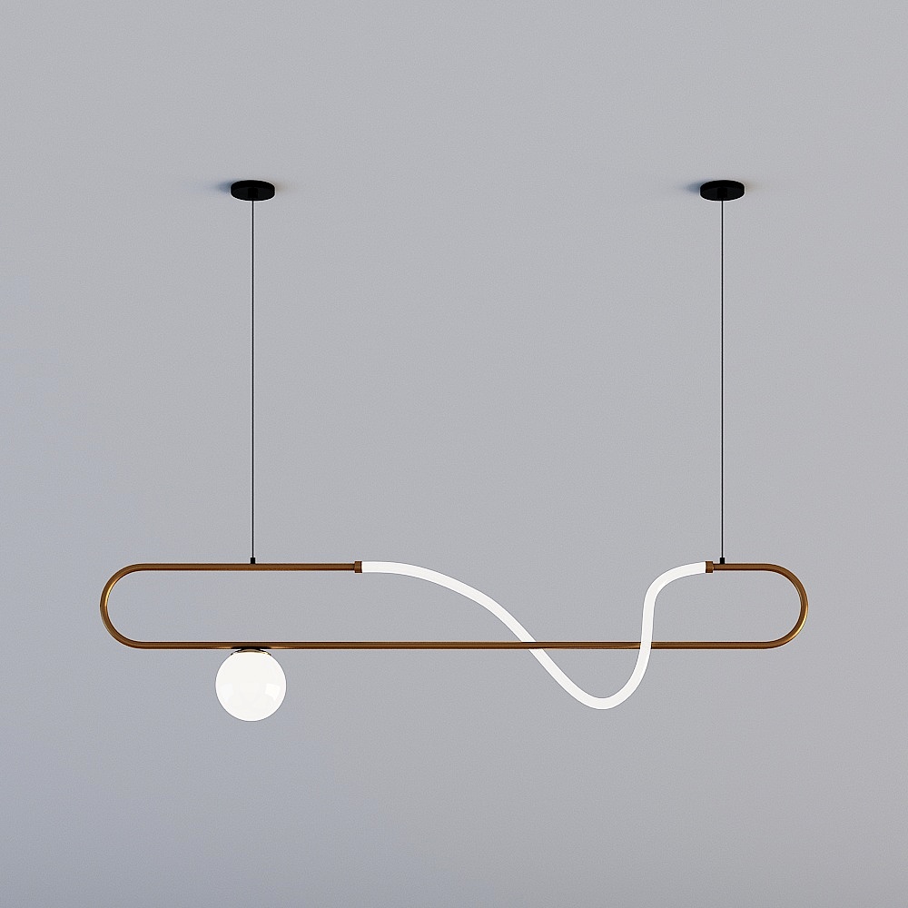 Sleek Streamline Pendant Light 3D model