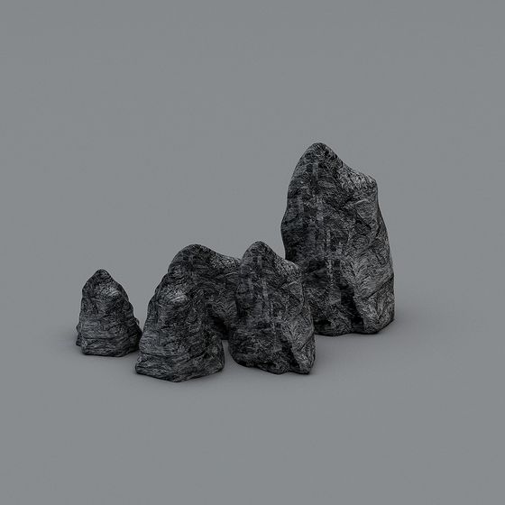 Realistic Low-Polygon Rock Formation 3D Model for Creative Projects