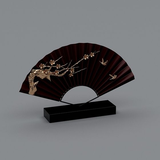 Elegant Folding Fan 3D model