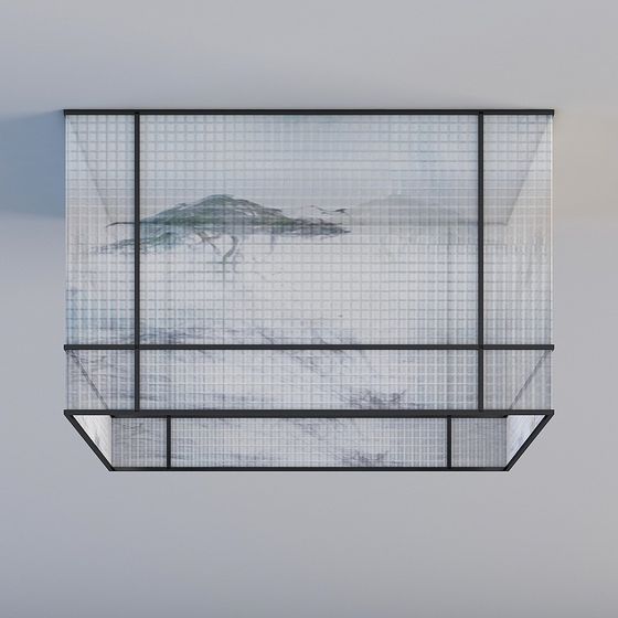 Stylish Glass Curtain Wall 3D model