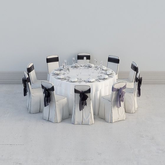 Stylish Round Banquet Table 3D model for Creative Projects