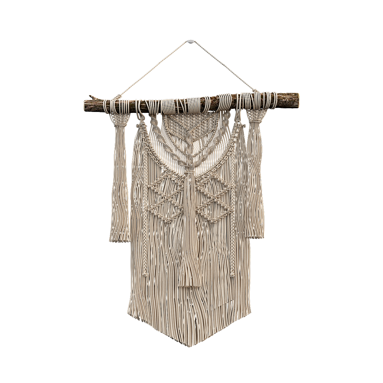 Macrame Wall Hanging 3D Model – Natural Craft Design