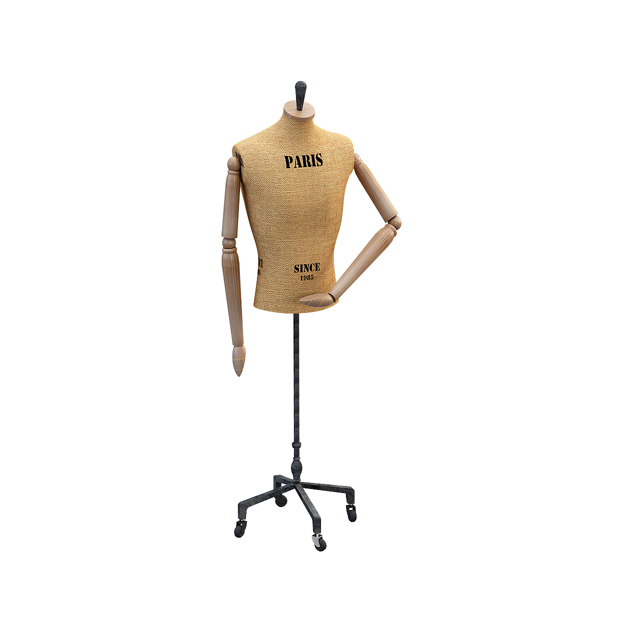 Retro Fashion Figure 3D Model – Vintage Wooden Design