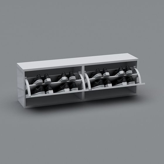 Minimalist Low-Poly Shoe Rack 3D model