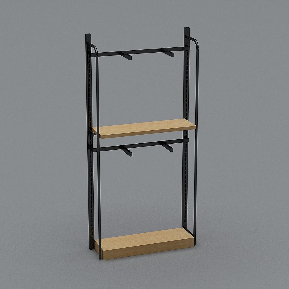 Tienda de ropa para hombres estilo industrial- perchero de exhibición