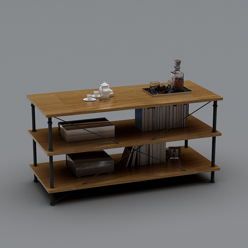 Industrial Style Bookshelf 3D model