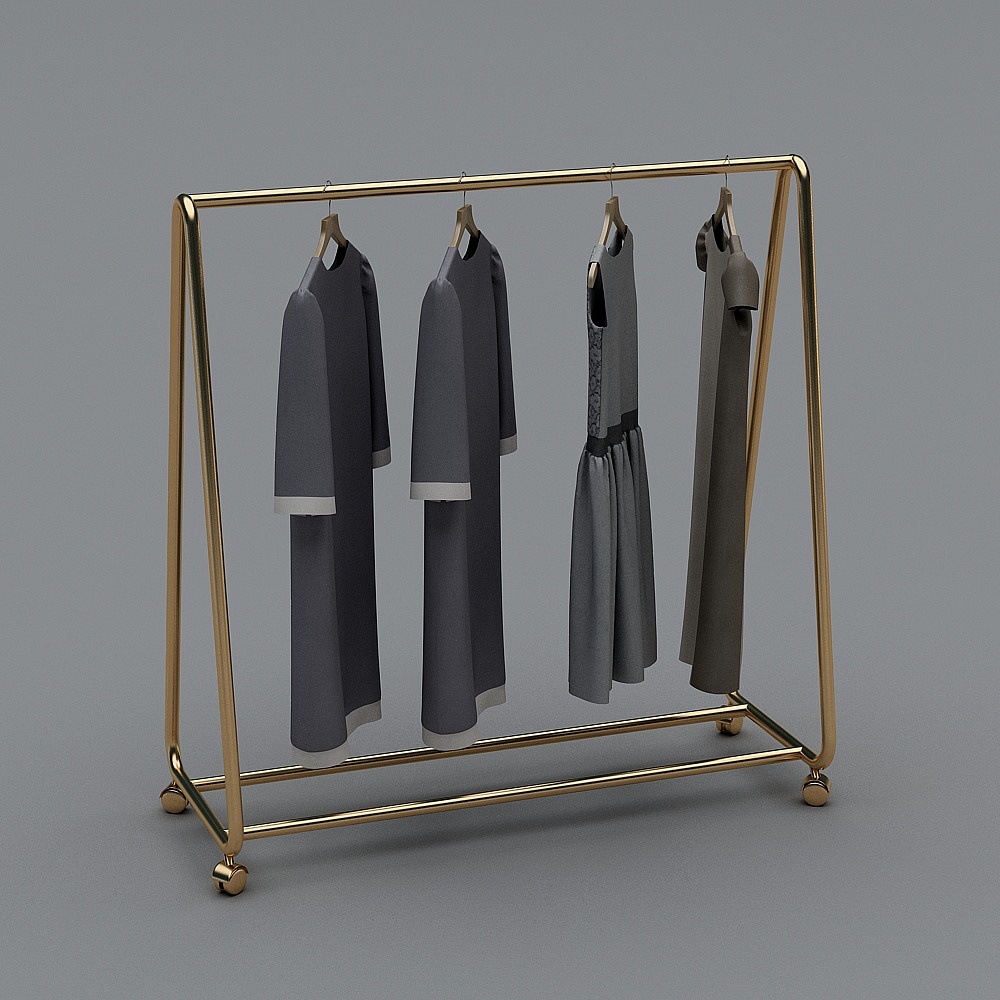 Industrial style clothing store-display rack