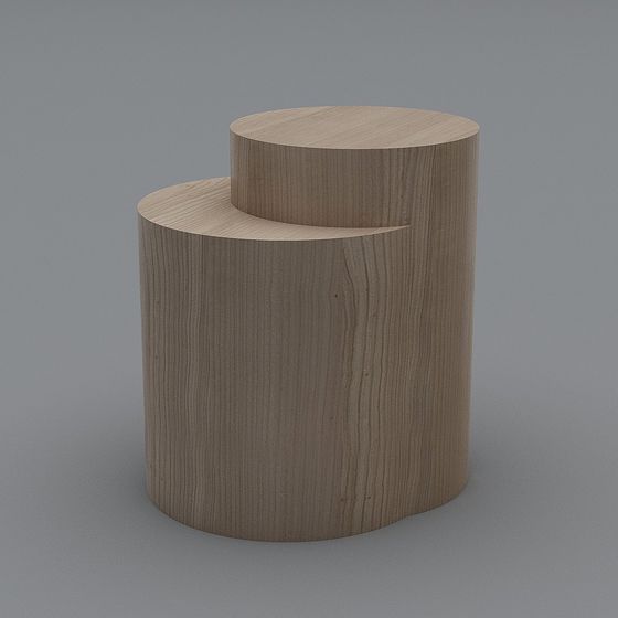 Wooden Round Table 3D model