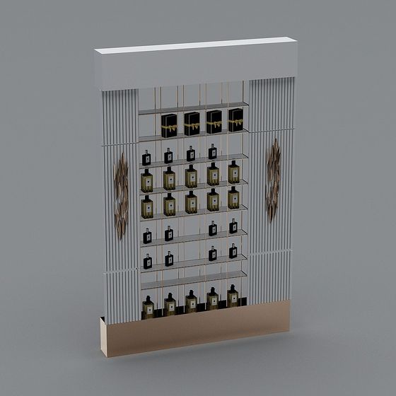 Chic Low-Polygon Display Cabinet 3D model