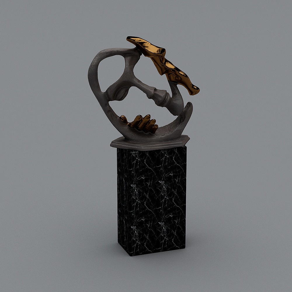 Modern abstract face sculpture