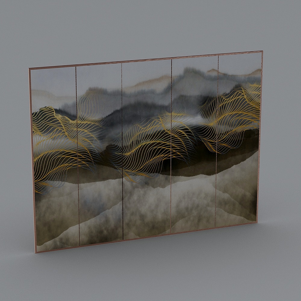 New Chinese tea store-background wall