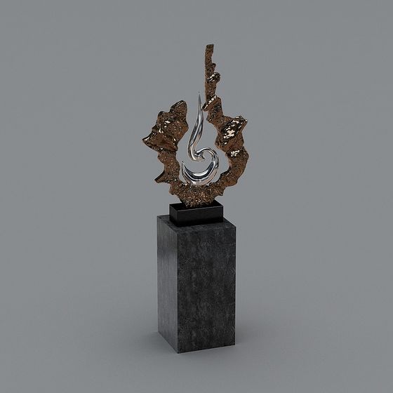 Abstract Flame Sculpture 3D model