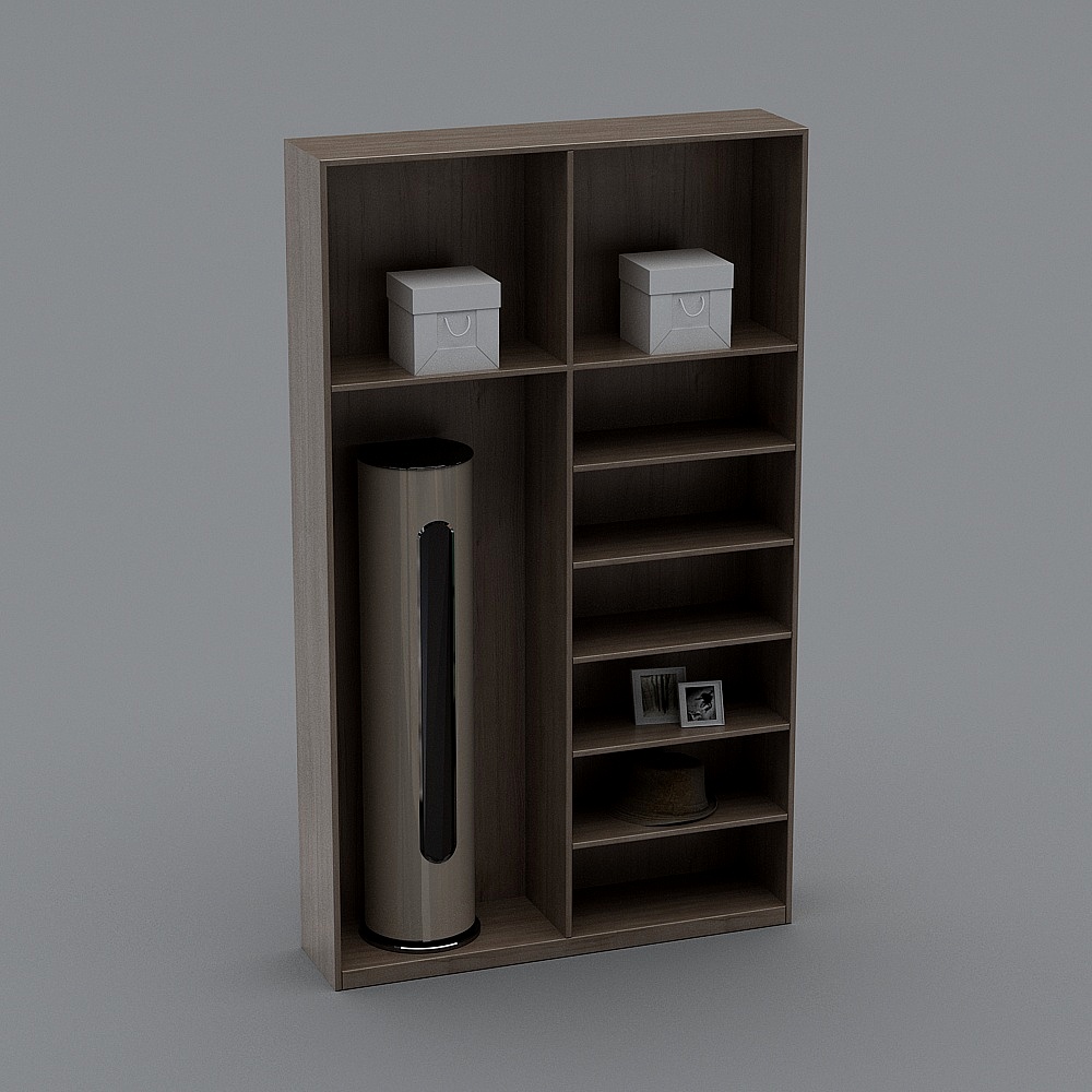 Elegant Low-Poly Bookshelf 3D model for Modern Interiors