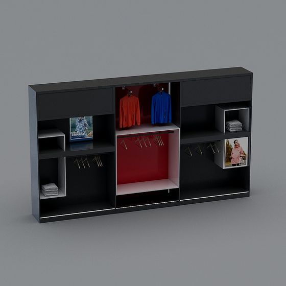 Stylish Minimalist Wardrobe Cabinet 3D model