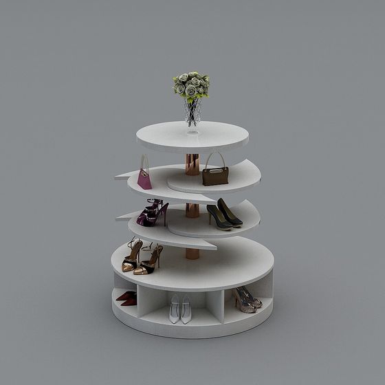 Elegant Rotating Shoe Rack 3D model for Modern Homes