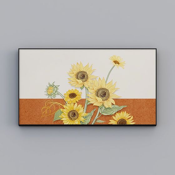 Low-Poly Sunflower Frame 3D model