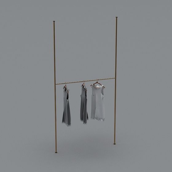Elegant Low-Poly Clothes Hanger 3D model