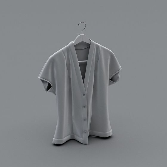 Stylish Gray Shirt 3D model