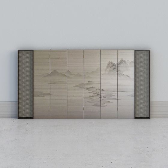 Elegant 3D Screen Model Inspired by Chinese Aesthetics