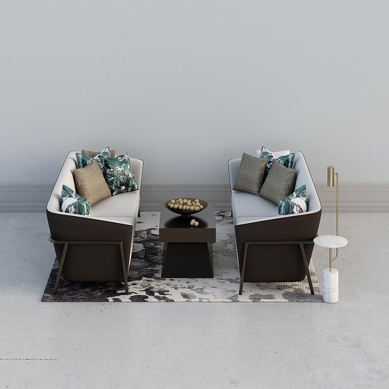 Urban Living Room Sofa Set 3D model