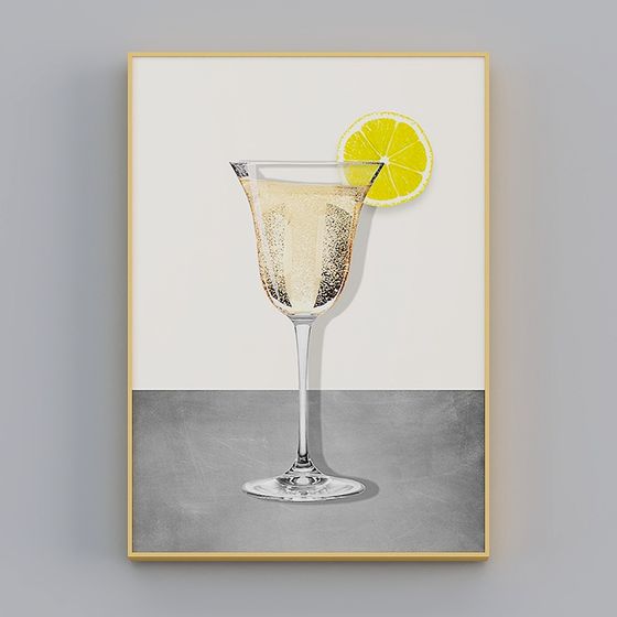 Elegant Champagne Glass 3D model for Luxury Spaces