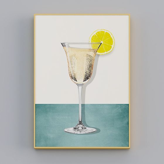 Stylish Low-Poly Champagne Glass 3D model