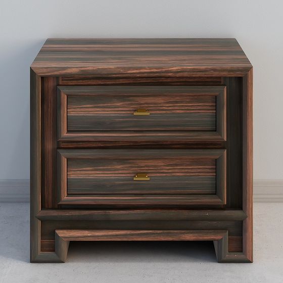 Vintage Wooden Nightstand 3D model