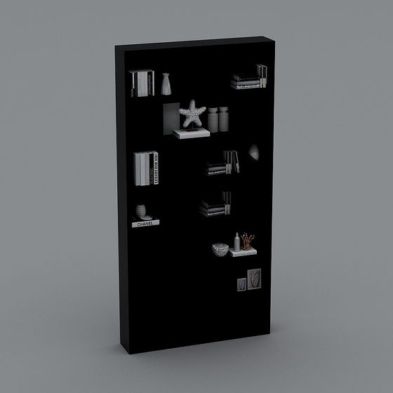 Sleek Low-Poly Bookshelf 3D model