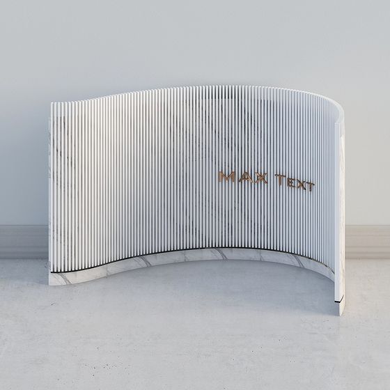 Stylish Curved Marble Screen 3D model
