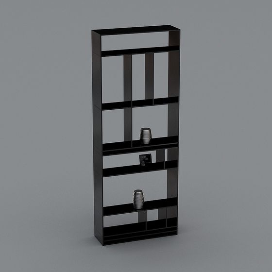 Elegant Low-Poly Bookshelf 3D model for Modern Interiors