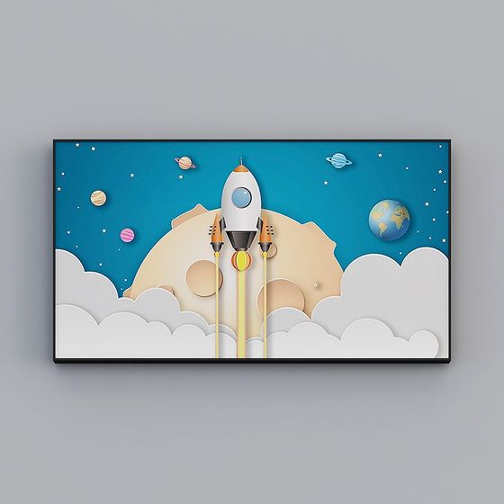 Colorful Rocket Ship 3D model for Imaginative Designs