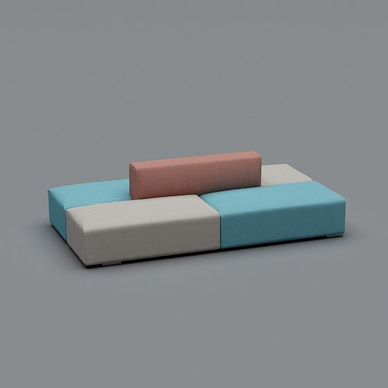 Colorblock Modular Sofa 3D Model