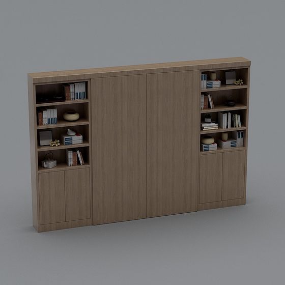 Elegant Minimalist Bookshelf 3D Model