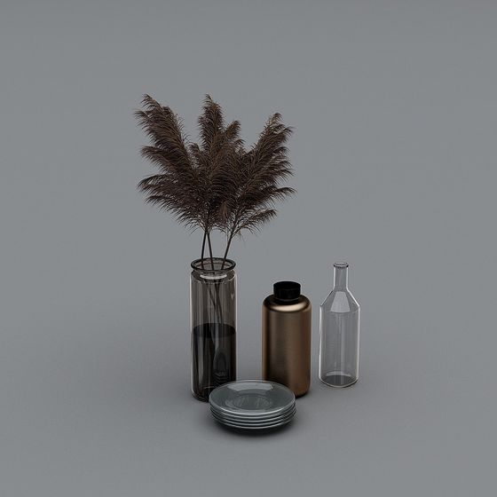 Low Poly Elegant Glass and Metal Décor 3D model