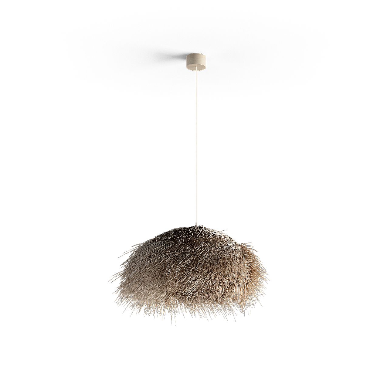 Natural Woven Pendant Light 3D Model – Rustic Low-Poly Design