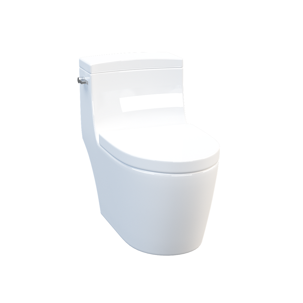 Futuristic Smart Toilet 3D Model – Low-Poly Bathroom Fixture