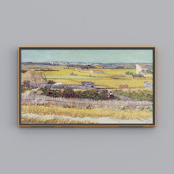 Countryside Landscape 3D Model Inspired by Van Gogh