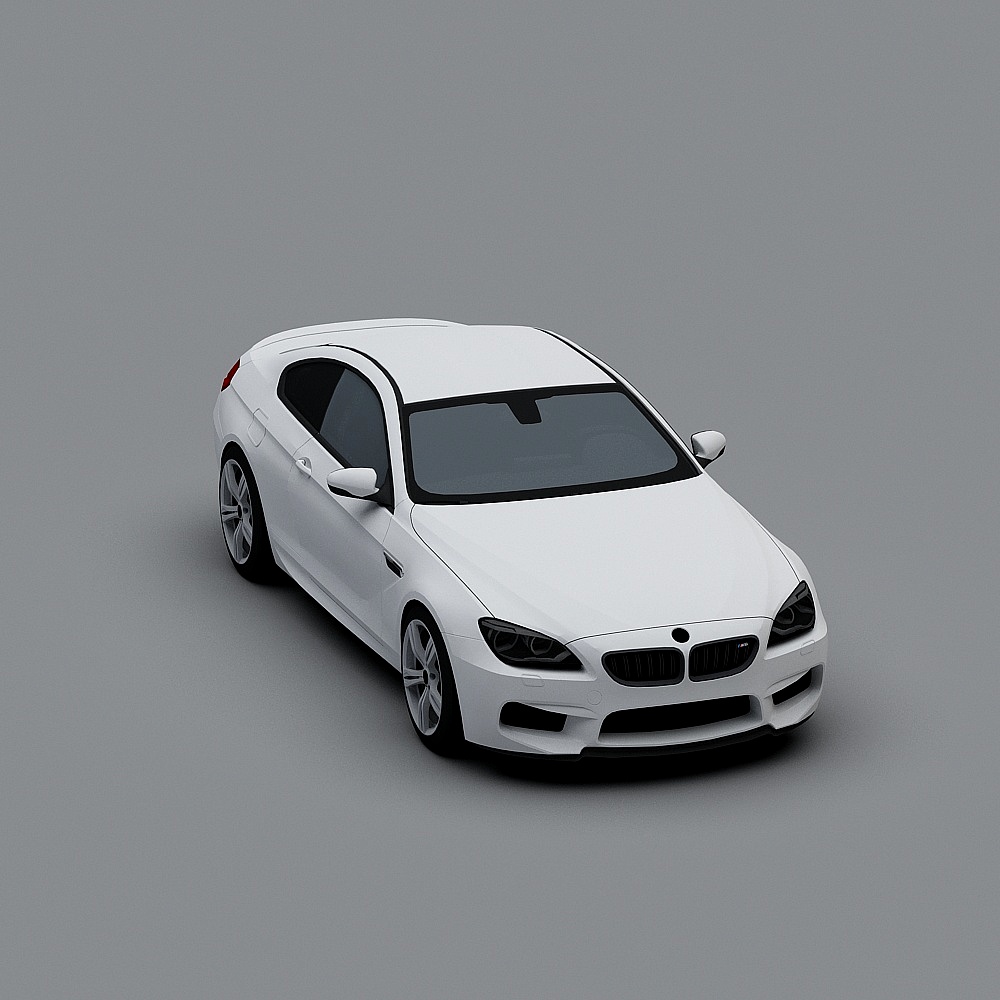 Futuristic White Sports Car 3D model