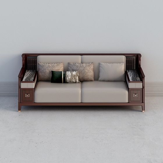 Stylish Low-Poly Sofa 3D Model