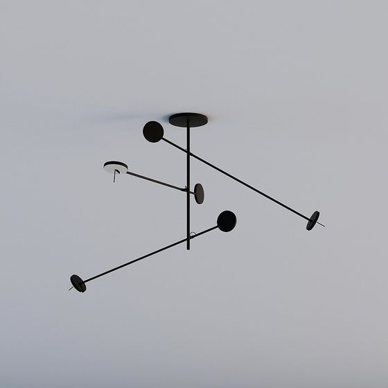 Suspended Art Light 3D model for Modern Interiors