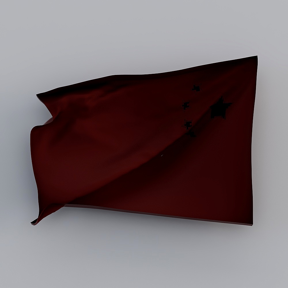 Low-Poly Red Flag 3D Model
