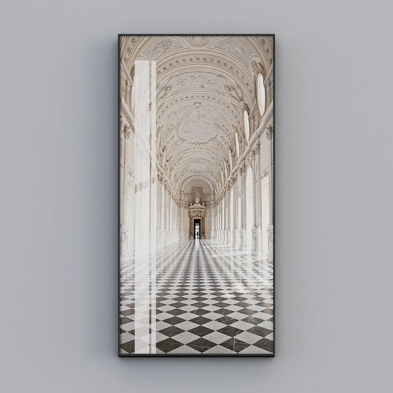 Imperial Corridor 3D model - A Fusion of Classic and Modern